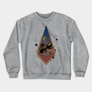 Camping Under the Moonlight Mountains and Trees Crewneck Sweatshirt